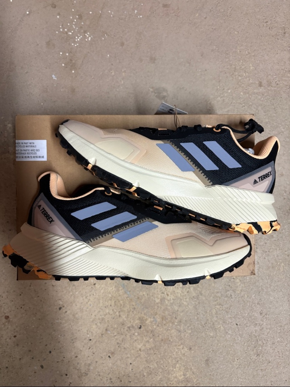 adidas Terrex Women's Sneakers in Beige/Peach, Black & Light Blue